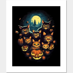 Halloween Cute Black Cats Lover Posters and Art